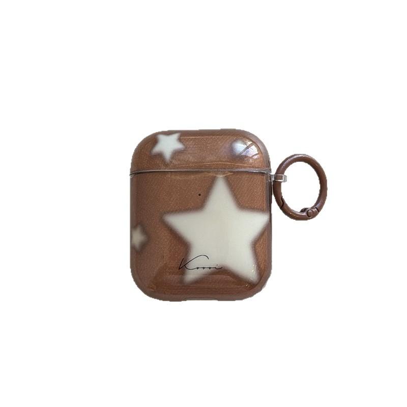 INS brown background beige star AirPods 1 generation earphone case for AirPods Pro1/Pro1 generation