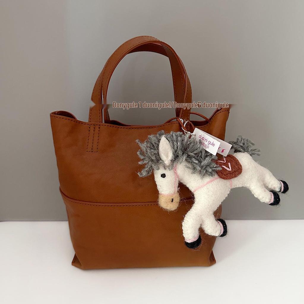 Nepal Handmade Wool Felt Lucky Pony Ornament Keychain Charm