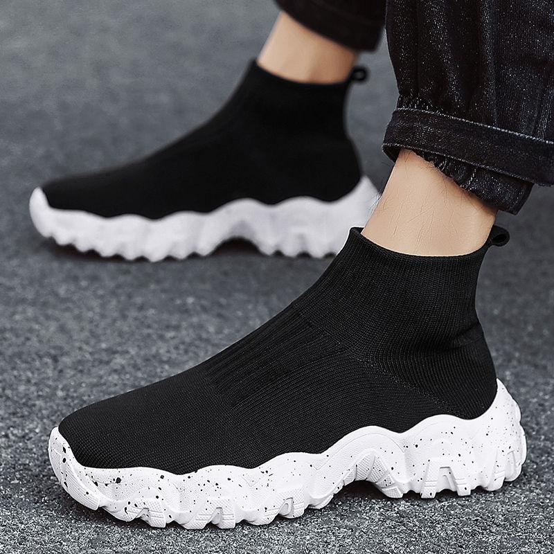 Slip-on High Top Thick Platform Mesh Upper Man Casual Sneaker Comfortable Stylish Simple Jogging Summer Sports Shoes for Men