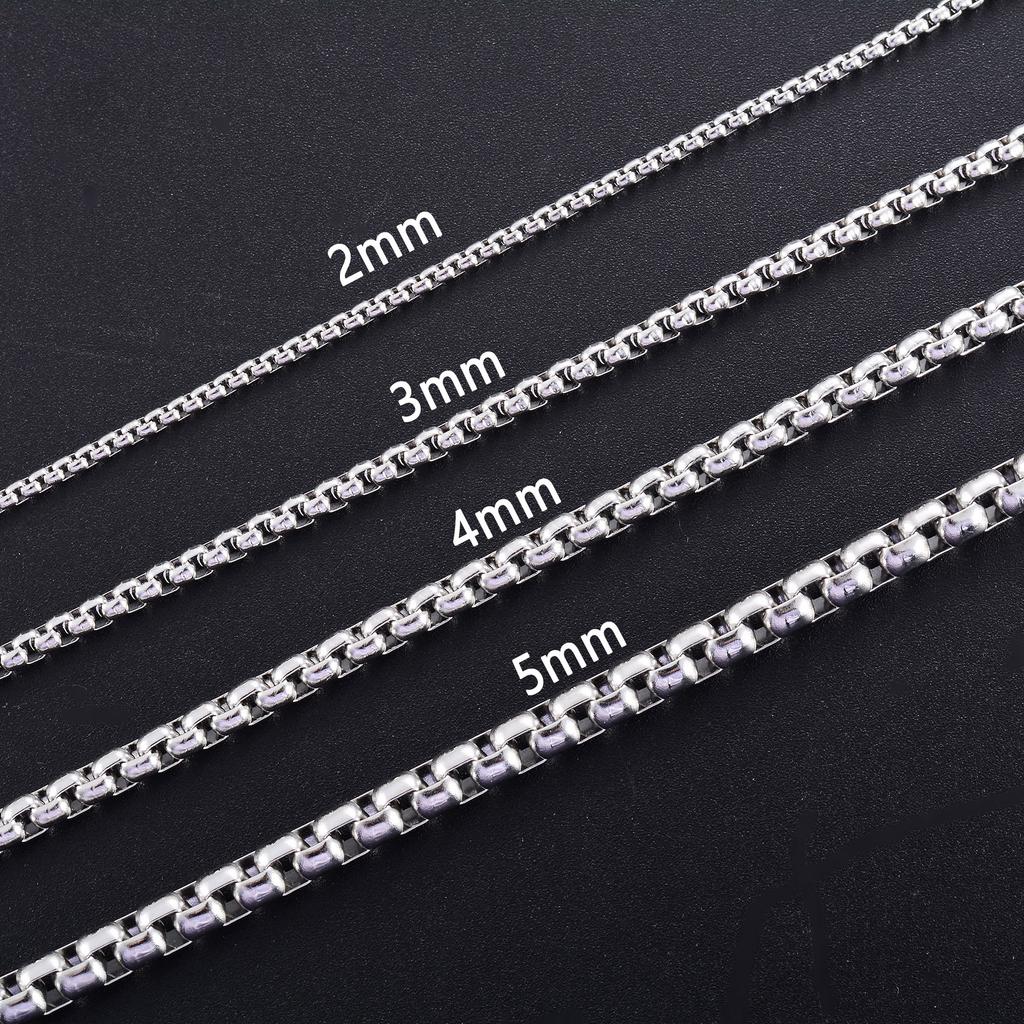 Classic Stainless Steel Square Box Chain Bracelet for Women Men Hand Foot Ankle Chain Bangle Wristband Anklets Metal Jewelry