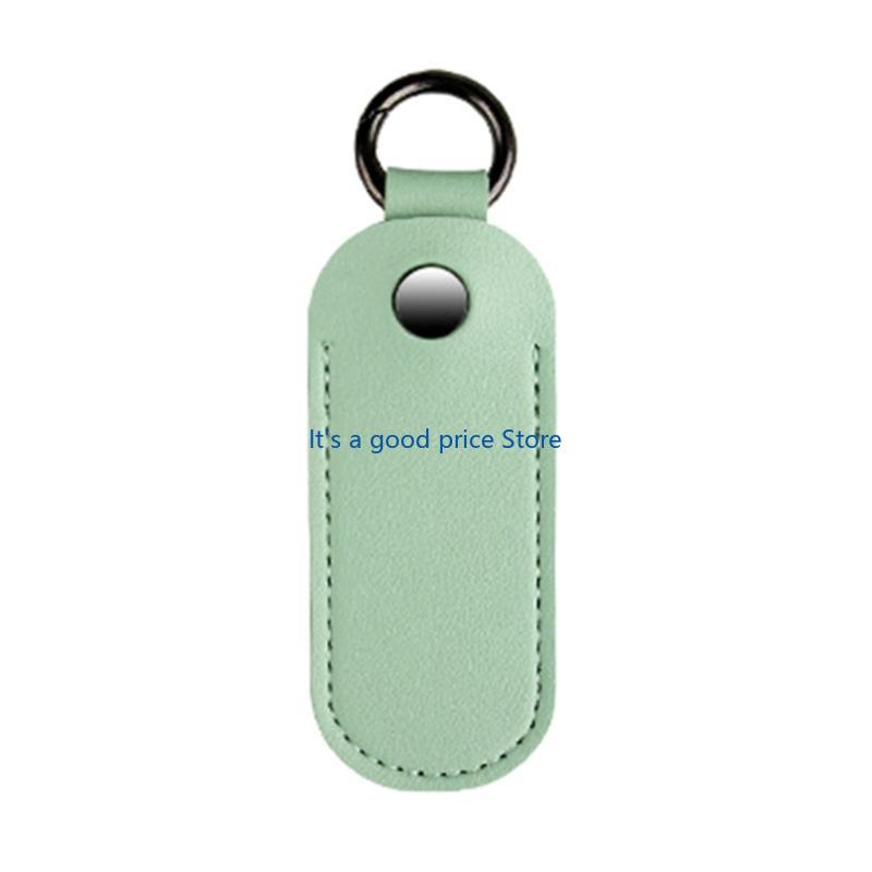 USB Flash Drive Case Microfiber Leather Dust Protective Cover with Metal Closure Keychain Optional Color