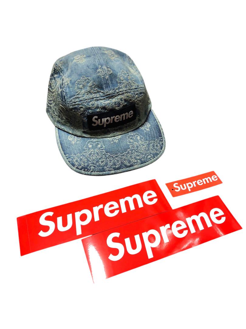 

[USED] Supreme Bandana Jacquard Denim Camp Cap