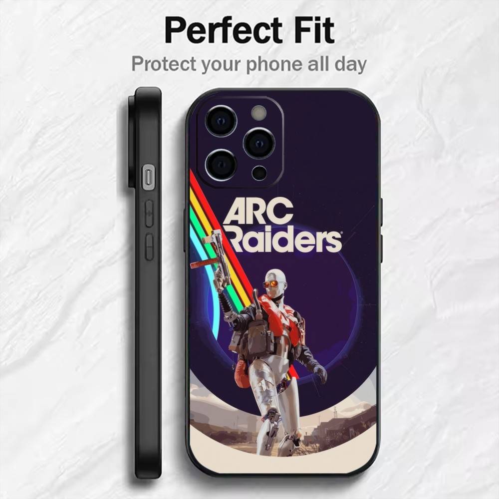 Custodia per Telefono Gioco ARC R-Raiders-s Per iPhone17,16,15,14,13,12 Plus,Max Copertura Nera in Morbido Silicone