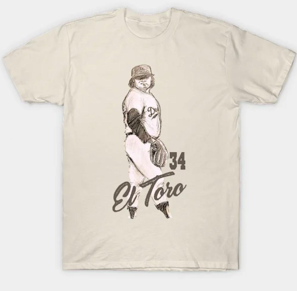 Fernando Valenzuela El Toro  Adult Small-3XL Beige Fan Art Baseball Unisex T-Shirt XXL
