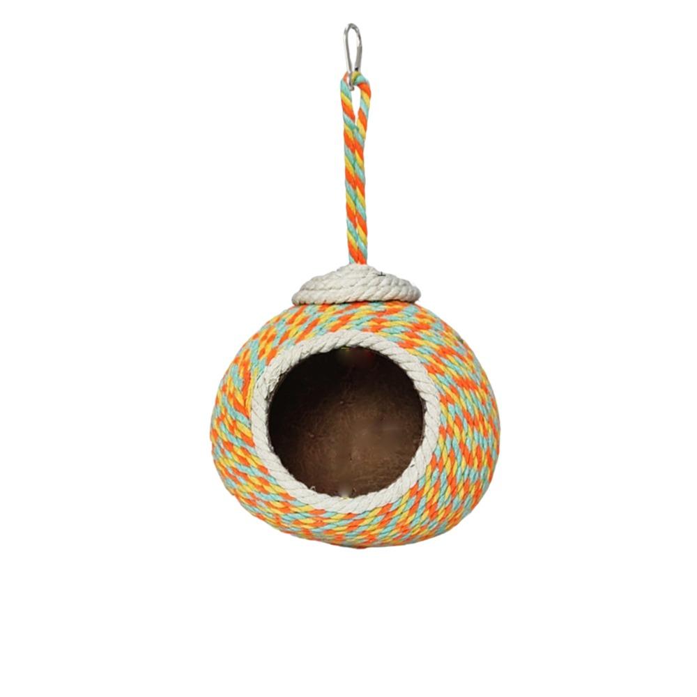 

Wear-resistant Coconut Husk Bird Cages Comfortable Hamster Bed Cute Squirrel Bed Garden Style E