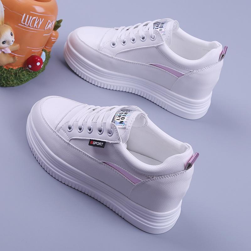 

Muffin platform women s shoes 2025 spring and summer new casual and thin women s single shoes versatile inner height increase low-top little white sh 40