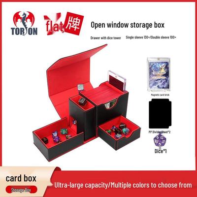Double Sleeve Card Storage Box with Window Display for Pokemon, Magic The Gathering, DND, and Board Game Cards