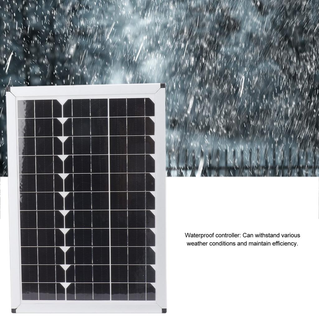 100W Solar Panel Kit Monocrystalline Solar Module with Waterproof 20A 12V 24V Controller for Car Camping