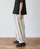 Mallen Unisex Linen Button Balloon Pants Beige