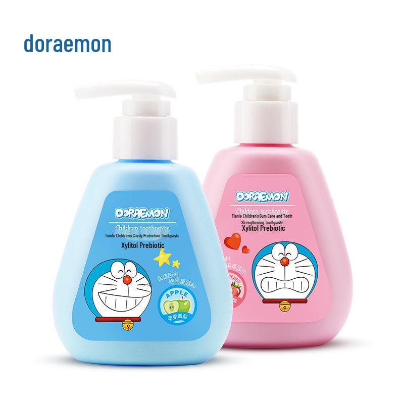 Tianle Doraemon Kids' Gum Care & Strengthening Toothpaste, 150g - Strawberry or Apple Flavor