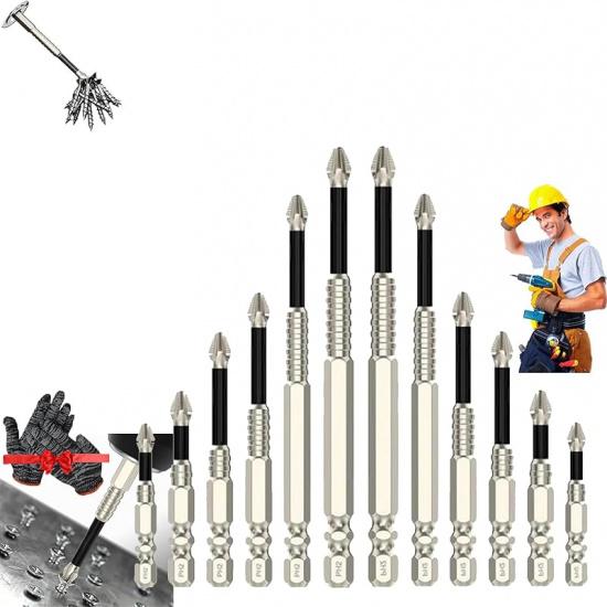 Slideach Magnetic Screwdriver Bits, Slide Each Drill Bit, High-Performance Strong Magnetic Drill Bit Set with Anti-Slip Kit for Home Improvement,