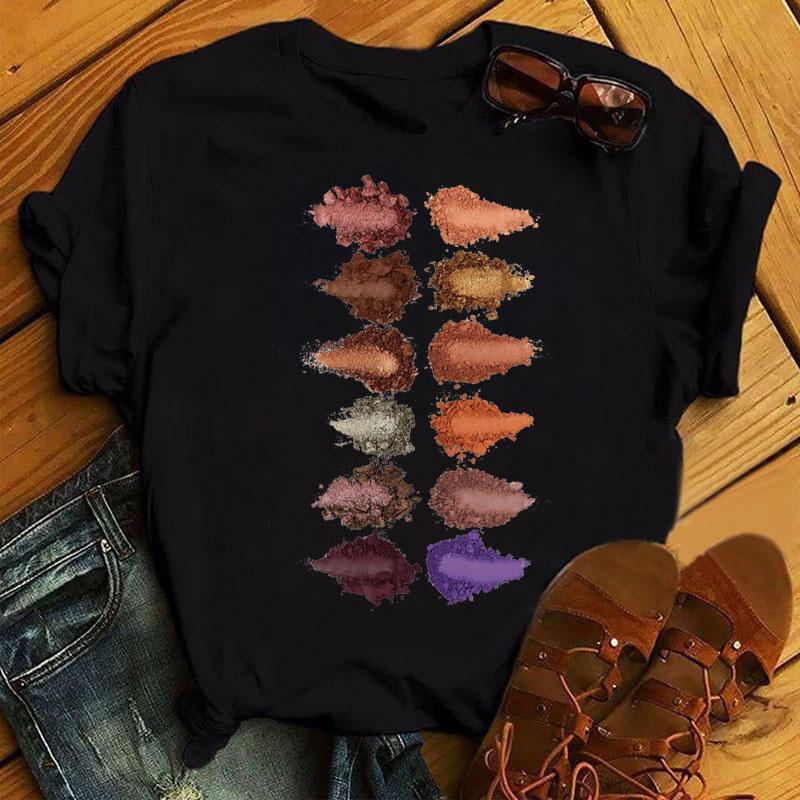 Cheap Makeup Color Eyeshadow Women's Fashion Top Women's Casual ONeck