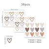36pcs Heart Shape Trendy Boho Style Wall Stickers Bohemian Wall Decals for Living Room Bedroom Nursery Room Kids Room Home Decor