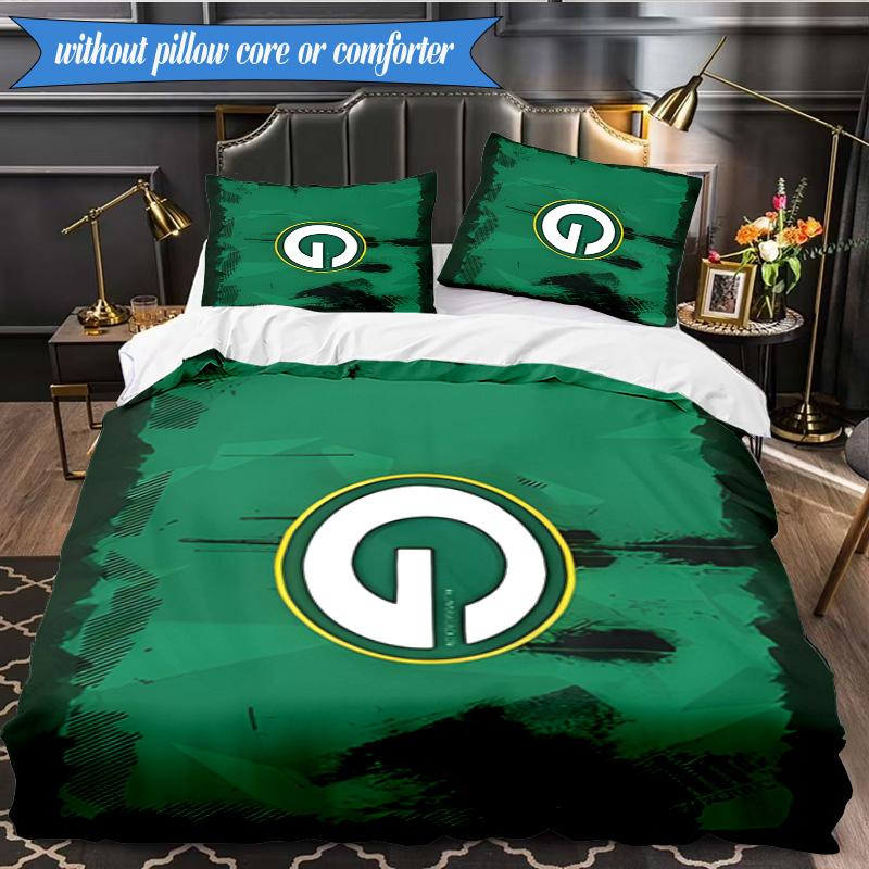 Green Bay Packers Bettwäsche-Set 3-teilig, inklusive 1 Bettbezug und 2 Kissenbezügen. Perfekt für Weihnachten, ideal für Schlafzimmer, Studentenwohnheim