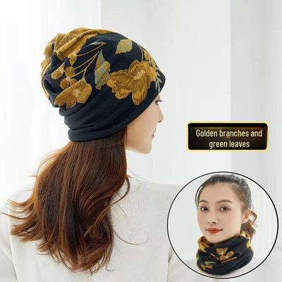 Unisex konvertibilní šála pulovr s teplou pletenou čepicí a nákrčníkem z imitace kašmíru