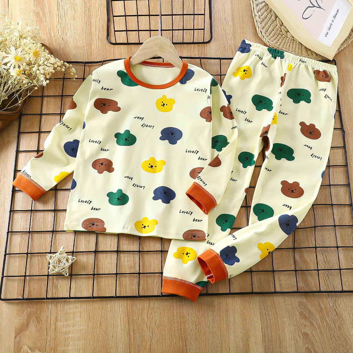 

Children s clothing, autumn home clothes, children s underwear set, pure cotton baby autumn clothes, autumn pants, baby pajamas 160cm різнокольоровий