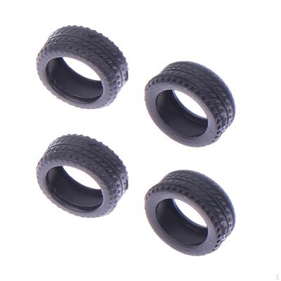 4 Pieces 1/64 Scale Rubber Tires Modification Diorama Display Model Modified Parts for Boys Diecast