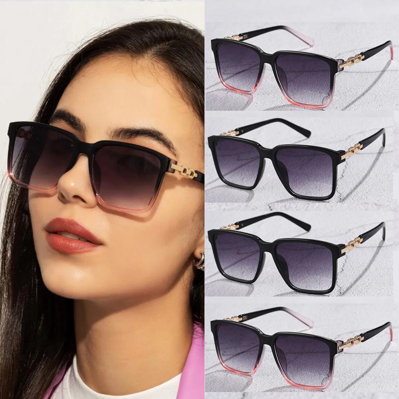 4pack Fashion Womens Sunglasses Square Style Sun Glasses Accessories Gradient Lens Anti-UV400 Luxury Brand Oculus Eyeglasses