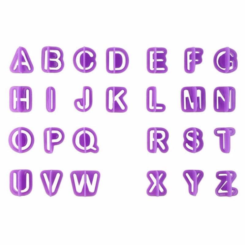 40pcs Alphabet Number Letter Character Fondant Cake Decorating Set Icing Cutter Cake Decoration Tool