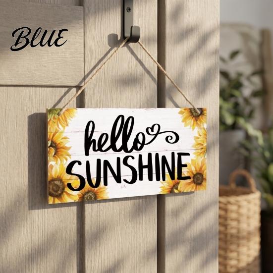 Summer Holiday Gift for Home Wood Sign Front Door, Tropical Beach Hanging Welcome Coastal Style Terrace Decor Sign, Rustic Wooden Door Hanger