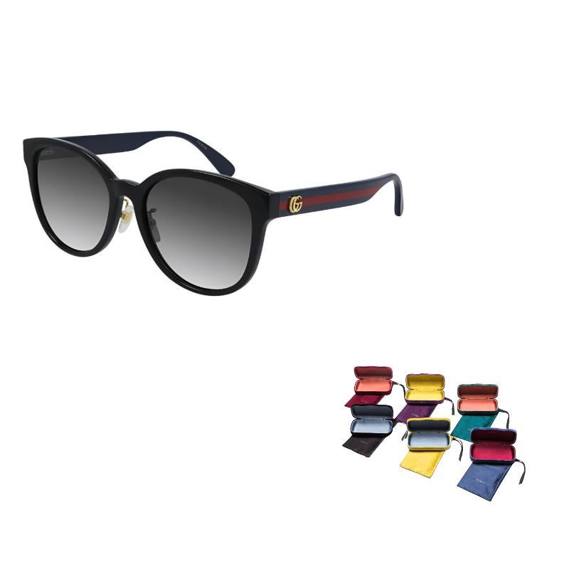 

GUCCI Temples Logo Acetate Cellulose Acetate Irregular Sunglasses Women s Black 56 чёрный