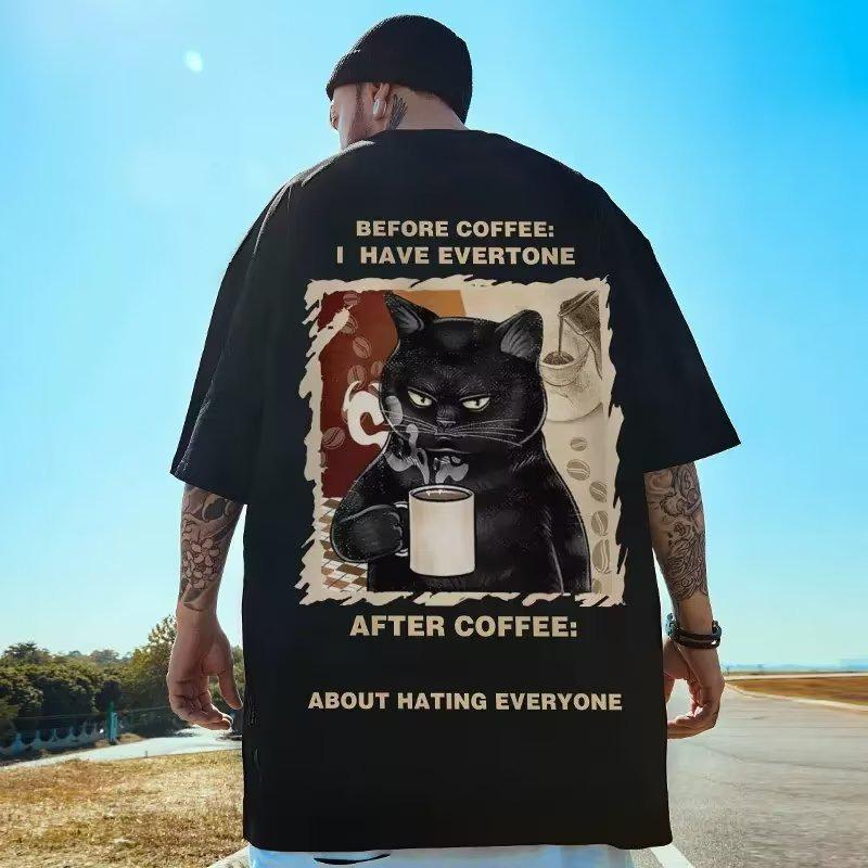 Men's Plus Size Trendy Short Sleeve Loose T-shirt - Summer Half Sleeve 300 Jin