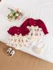 Red Cherry Print Princess Dress with Bow Hair Accessory for Girls