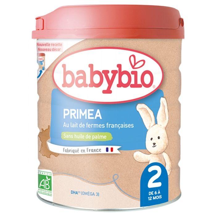 Lait de suite biologique - Babybio - Primea 2 - 800g - Dès 6 mois - Ingrédients bio