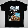 Retro Conan de Barbaar op Schip Shirt Zwart Klassiek Unisex S-2345XL 1H0094 Unisex T-shirt