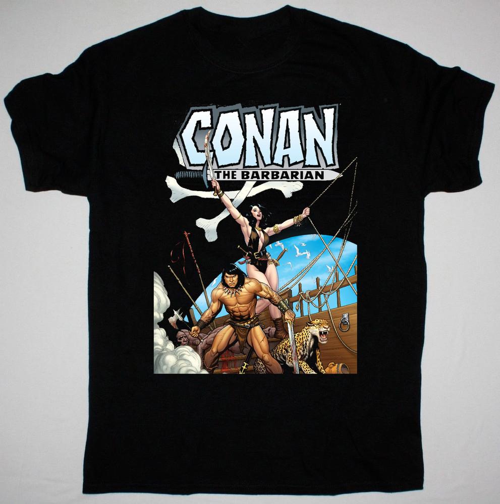 

Retro Conan The Barbarian on Ship Shirt Black Classic Unisex S-2345XL 1H0094 Unisex T-Shirt M
