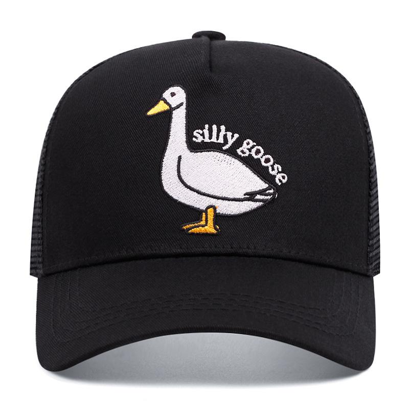 Embroidery Baseball Cap Dumb Goose Outdoor Sports Event Cap Summer Shade Breathable Mesh Cap