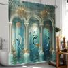 1pc Mystical Atlantis Temple Digital Print Shower Curtain, Polyester Shower Curtain with Hooks, Home Decor, Curtain, Home Decor