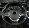 DIY Deluxe Glossy Black Carbon Fiber+Leather Car Steering Wheel Cover Trim 38cm