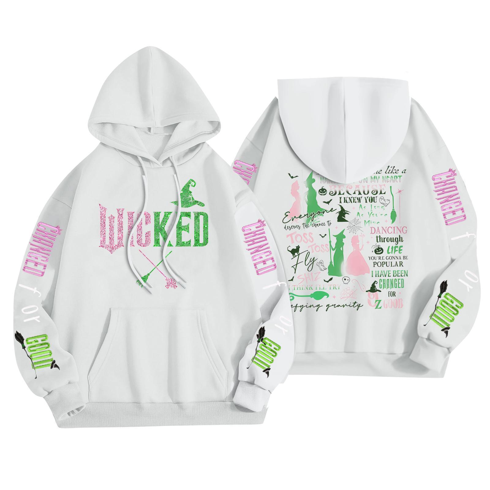 

Женская модная повседневная толстовка с капюшоном, длинным рукавом и принтом M белый