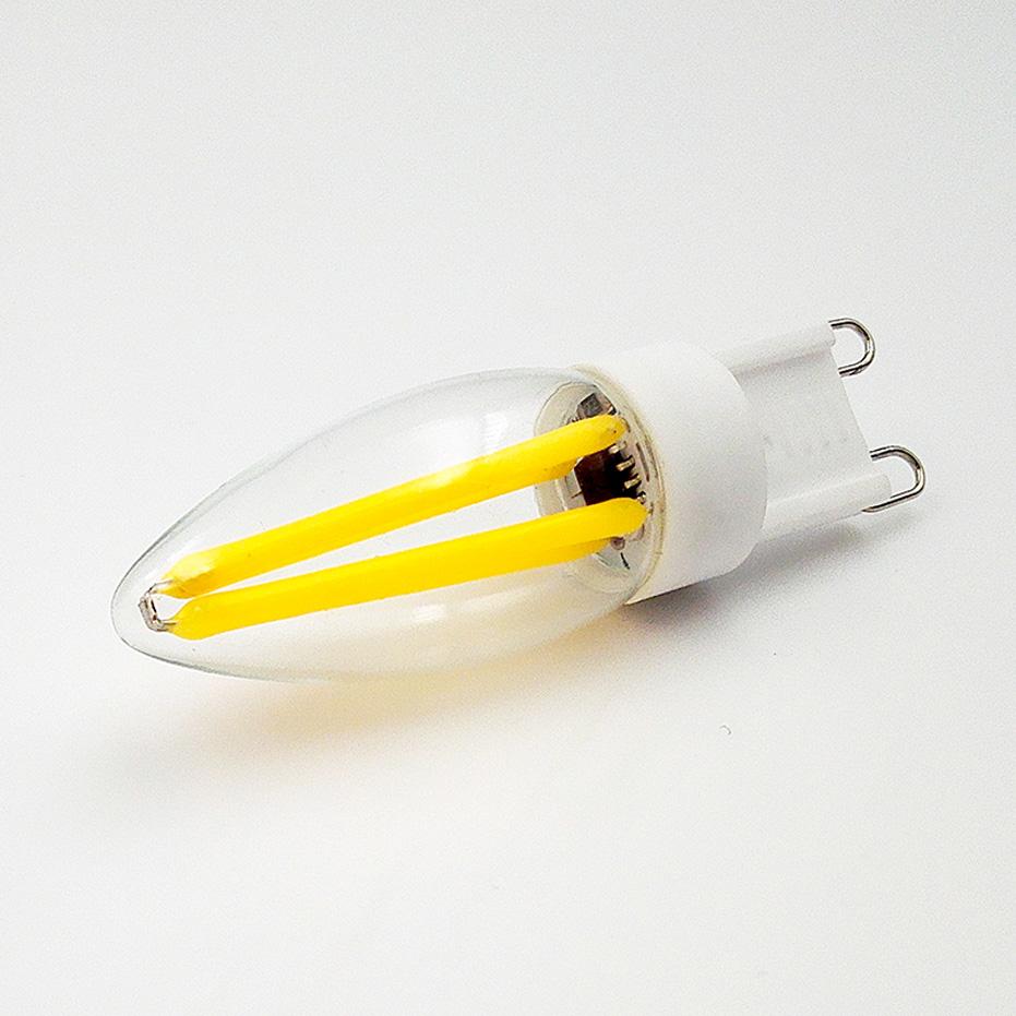 10 Bombillas LED G9 2W 3W Vidrio Filamento Lámpara AC220V Blanco Cálido Ahorro de Energía Reemplazo Halógeno para Candelabro