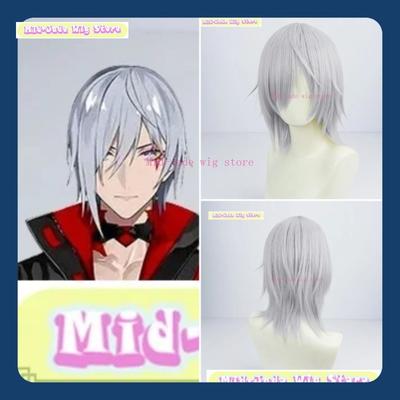 Ni Jishan Ji EN Fulgur Sheep Cosplay Paruka Anime Hra Cosplay Kostým Rekvizity Šedá Modrá Syntetické Vlasy Párty Kostým Pokrývka hlavy Paruka