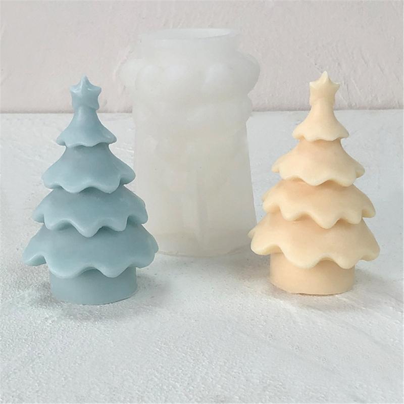 Flexible Silicone Mold Handmade Scented Candle Mould Star Christmas Tree Aromatherapy Jewelry Mold Home Decorations