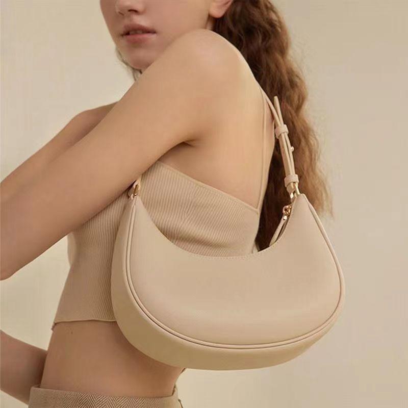 Neue Halbmond-Achseltasche Damen Hochwertige Hobo-Tasche Französisches Bag Schultertasche Nischen-Texturierte Ein-Schulter-Tasche