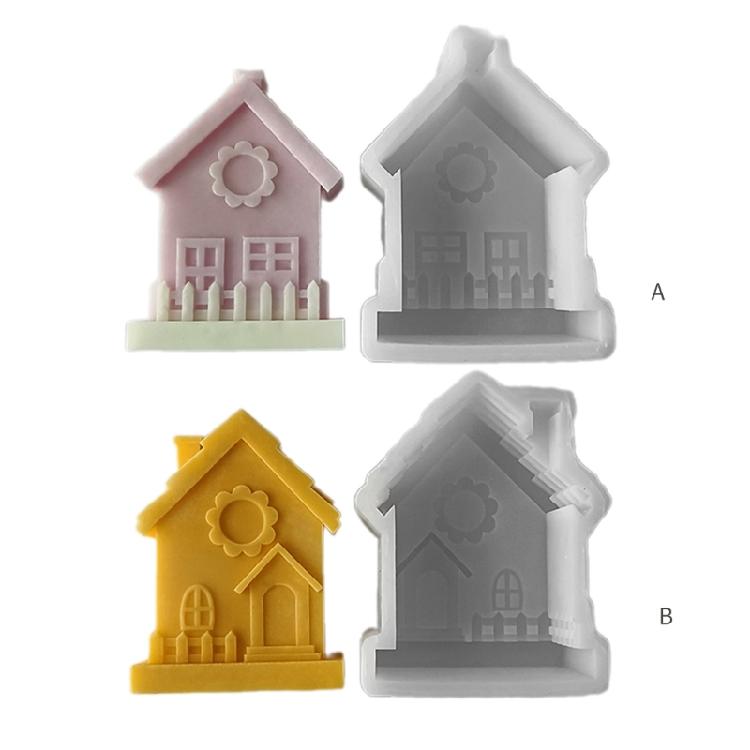 Candle Mold Silicone Craft Moulds House Shape Perfect Gift for Hand-Making Lover