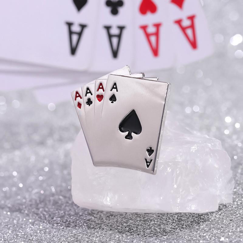 Vibrant Playing Alloy Card Inspired Brooch Ideal For Personal Style And Charming Accessories Fashion