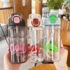Water bottle summer simple sports water cup high value portable double drink straw cup trend male and female students plastic cup high temperature
