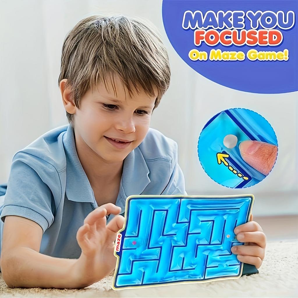Children's Blue Maze Mat Puzzle Game Ball Play DDecompression Toy 100ml