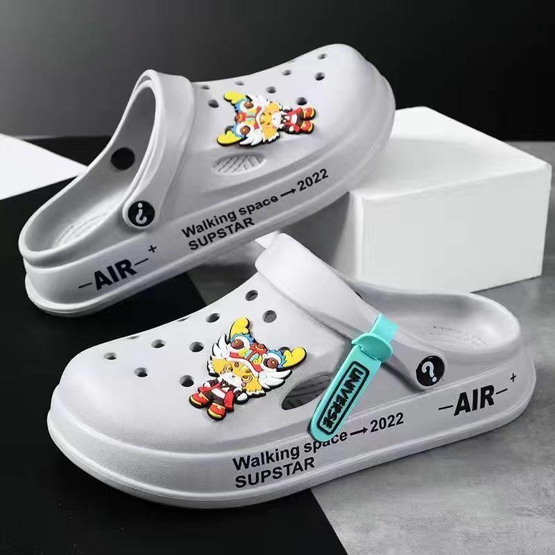 Děravé boty pánské letní nošení pár roztomilé domov domov domov vnitřní protiskluzové dírkované sandály taška hlava boty mužský student