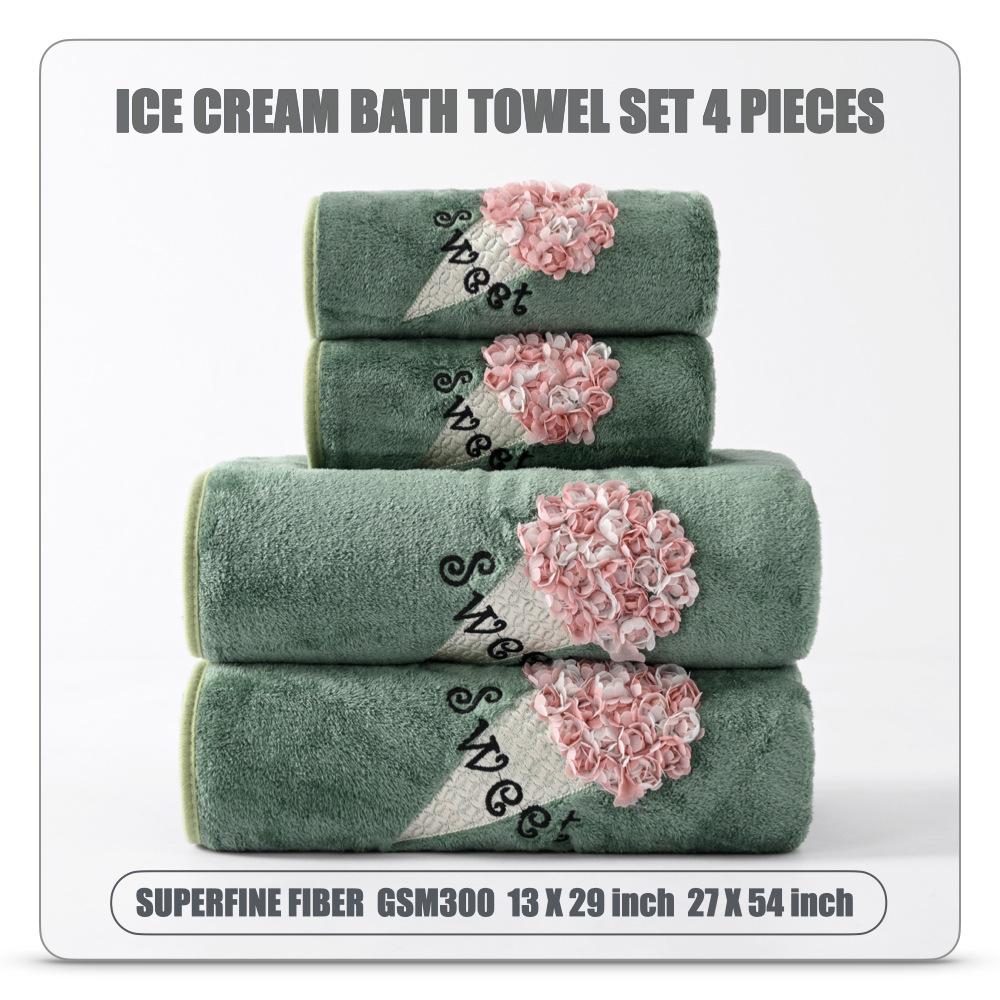 

Легкое роскошное коралловое бархатное полотенце, набор из четырех банных полотенец, мягкое, впитывающее, теплое и удобное, для дома, предметы первой необходимости, тканые полотенца 1 SET