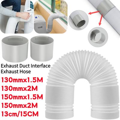 1.5/2M Universal Flexible Conditioner Exhaust Hose Tube13/15cm Exhaust Pipe Hose Connector Interface for Mobile Air Conditioning