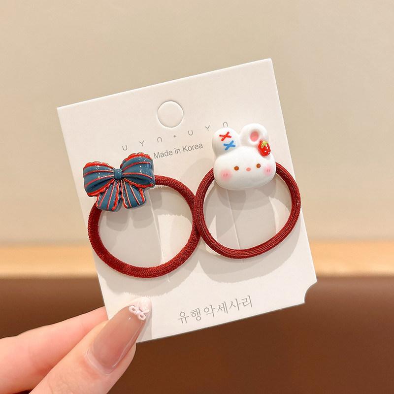 Children's Red Cartoon Rubber Band, Less Hair Volume, Small Tweet Mini Hair Rope, Hair Accessories Headrope