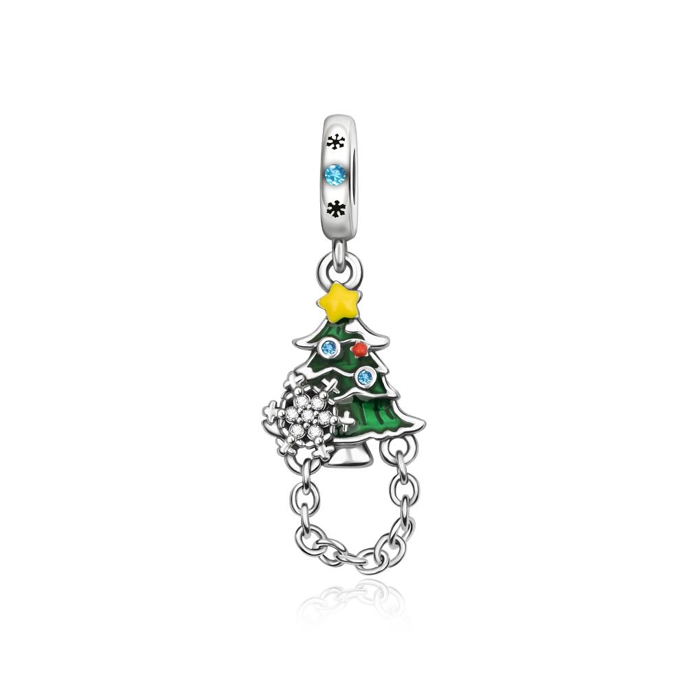 Copper Christmas Bell Charms Snowflake Reindeer House Bead Snowman Pendant Fit Original Bracelet Necklace Jewelry