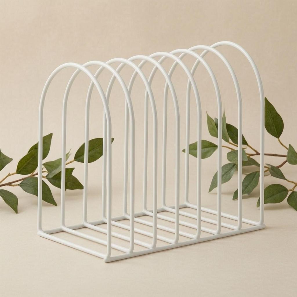 Iron Wire Desktop Storage Rack Long-Lasting Open Slot Organizer Countertop