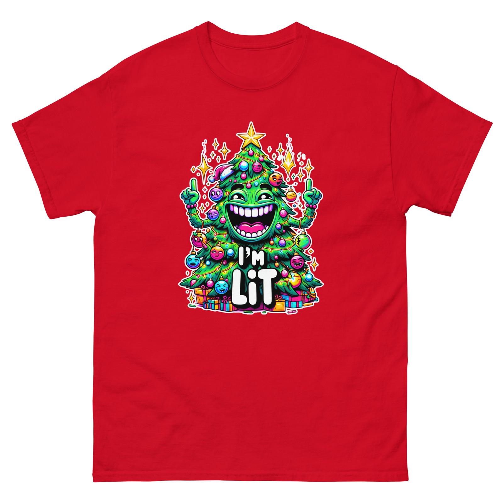 I m Lit Christmas Tree Xmas Funny T-Shirt L