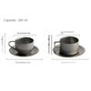 Retro Frosted Stainless Steel Coffee Cup Japanese Industrial Style 304 Stainless Steel Teacups and Saucers Household Tableware